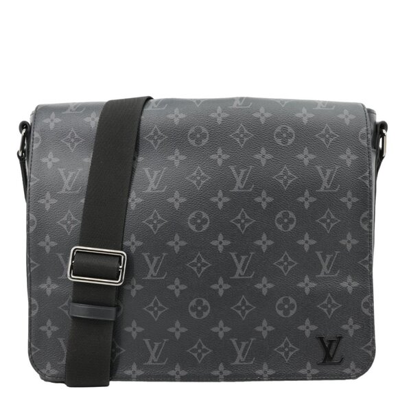 Louis Vuitton District MM Monogram Eclipse Messenger Bag Black - Picture 1 of 13